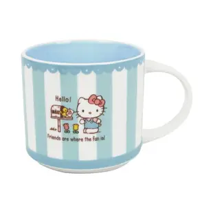 小禮堂 Hello Kitty 陶瓷疊疊杯 400ml (藍情書款)