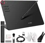 XP-PEN Deco 03 Drawing Tablet, 8091 Level Pen Stylus, Battery-Free, 2.4G Wireless Connectivity, Shortcut Dial, Programmable Buttons, Works with Windows 11/10/8/7, Mac OS, Chromebook