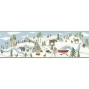 Adventure Woods Wintertime Baseboard on Sure Strip Wallpaper Border LK8201BD