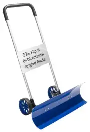 Idzo Efficient Snow Pusher, Snow Plow Shovel with 37-Inch Reversible and Bi-D...