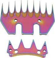 9 Tooth Sheep Shears Replacement Blades, Professional High Carbon Steel Clipper Blades with Straight Teeth for Sheep Alpacas Goats and More, for Beginners
