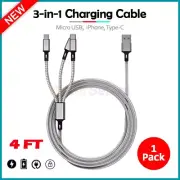 4FT 3-in-1 Multi Charger Cable USB Charging Cord for Huawei MatePad SE 11/11.5 S