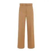 [Dries Van Noten] Dries Van Noten-Camel Paulson Polyester Pants-Uomo 50 IT