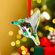 H&D HYALINE & DORA Window Suncatcher Crystal Hummingbird Prism Hanging for Christmas Tree, Glass Hummingbird Prism Christmas Home Decor Gift Sun Catchers for Mother Animal Lovers(AB)