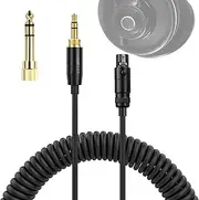 Replacement Coiled Audio Cord MINI XLR 3 Pin to 3.5 & 6.35mm Wire Compatible with AKG K712 K701 K702 K271 K272 K275 K240 K241 K267 K141 K171 K175 K181 M220 and Pioneer HDJ-2000 Headphones (5~10ft)