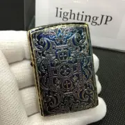 Zippo Armor Case Arabesque 5 Sided Etching Impact4 Gold Brass Oil Lighter Japan