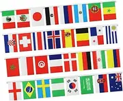 Alipis National Flags Banner 32 Flags Printed for Home Party Pub Fan's Club Decor