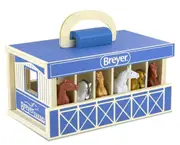 Breyer Horses Farms Wooden Carry Stable Play Set With 6 Horses Stablemates 1:32 Scale 59217