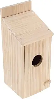 VICASKY Box Bird Nest Breeding Box Wild Bird House Birds House for Outdoor Pigeon Hatching Nest Bird's Nest Parrot House Hummingbird Nesting House Decorative Birdhouse Wooden Khaki