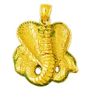 14K Gold 28MM Cobra Pendant