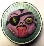 Art: Small Hand Sculpted Vampire Eyepatch Ghoul Wood Monster - One of a kind