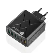 PD55W 6-Port USB PD Charger 3USB-A+3USB-C PD QC3.0 Fast Charging Wall Charger Adapter EU Plug for iPhone 15 14 13 for Xi