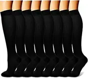 [CHARMKING] Compression Socks for Women & Men Circulation (8 Pairs) 15-20 mmHg is Best Support for Athletic Running,Hiking