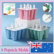Silicone Ice Cream Mould Block 6 Cavity Frozen Molds Icy Pole Jelly Ice Lolly YA