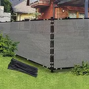 Gray 4FT X 50FT Outdoor Privacy Screen Fence & Mesh Shade Net Cover, Ideal for Garden and Backyard - Enhances Privacy for Fencing & Chain Link, Perfect for Patio Privacy Wall, Slats，Freestanding
