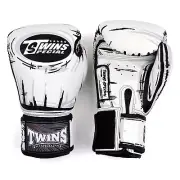 Twins Comic Leather Muay Thai Boxing Gloves White Kick Sparring Mitts Training