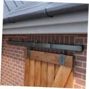 Box Rail Exterior Barn Door Hardware Kit, Black Heavy Duty Sliding Barn 6FT