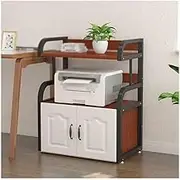 Printer Stand Floor Standing Printer Rack Office Storage Rack Copier Desk Multi-Layer Storage Rack with Door Cabinet for Desk