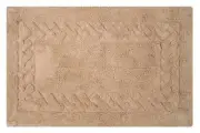 Knightsbridge Chain Bath Rug Cotton Non Skid Back Natural Brown 17" x 24"