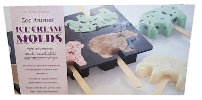 NIB NOS Vintage 2003 Williams Sonoma Zoo Animal Popsicle Ice Cream Molds Sealed