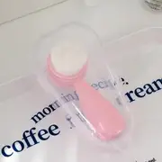 Baburu - Dual Head Silicone Face Cleaning Brush / Cat Ear Decoration / Case / Set With Case - Normal Edition - Pink - One Size