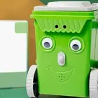 Small Robot Vacuum Cleaner Toy Puzzle Educational DIY Automatic Trash Can Set