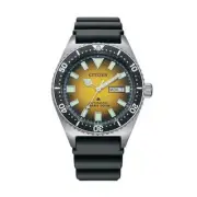 Citizen NY0120-01X Men's Promaster Diver Automatic Watch, Yellow Dial, Black Rub