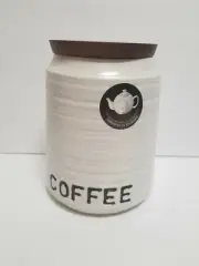 The Old Pottery Company Coffee Canister Container Lid 6 Inches Bar Farmhouse