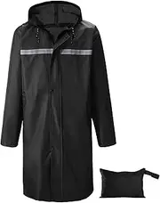 [AIMLYXEE] Mens Long Rain Jacket Hooded Rain Poncho Emergency Waterproof Poncho Lightweight Raincoat for Outdoor Activities