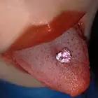 Titanium Steel Piercing Tongue Ring Heart Crystal Zircon Tongue Stud SFB