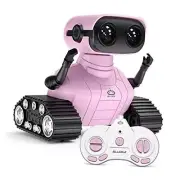 Girls Robot Toy, Rechargeable RC Robot for Kids, Remote Control Toy with Pink