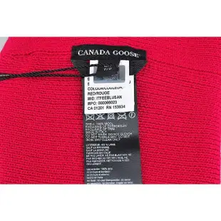 【CANADA GOOSE】北極圈地形圓盤LOGO純羊毛螺紋毛帽(紅)