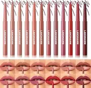 Lipstick, Lip Gloss, 12 Colours Lipstick Set, Waterproof Matte Nude Liquid Lipstick Beauty Lip Gloss, Sexy Long Lasting Moisturising Lipstick (A)