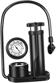 Mini Portable High Pressure Foot Pump with Pressure Gauge Durable Inflator for Bike and Multi Purpose Use Lightweight Black Design with Random Accessories