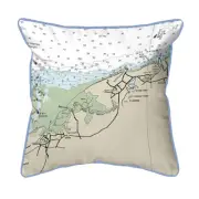 Cape Cod Dennis Map Pillow 18x18 – Large Corded Decor