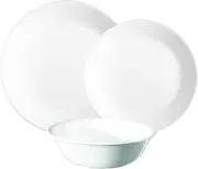 [CORELLE] 3120AB Vitrelle Glass 12-Piece Winter Frost Chip and Break Resistant Dinner Set, White