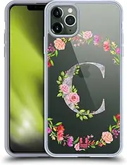 Head Case Designs Letter C Decorative Initials Gel Case [Military Grade Protection] Compatible with Apple iPhone 11 Pro Max