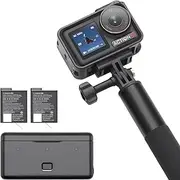 DJI Osmo Action 5 Pro Adventure Combo, Action Camera 4K with 1/1.3" Sensor, 12h Extended Battery Life with 3 Batteries, Stabilization, Dual OLED Touchscreens, Mini Action Camera for Travel, Vlog