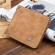 Men's Wallet Retro Wallet Thin Style Fashion Casual Frosted Leather Horizontal and Vertical Style Men's Wallet,Coffee