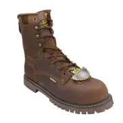 Hypard Men's 8" Composite Toe Waterproof Super Logger Brown Wide Boot