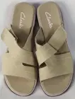 Clarks England Meg Khaki Sandals Shoes Hook & Loop Strap 10 M NIB