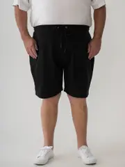 Big Mens Black French Terry Shorts