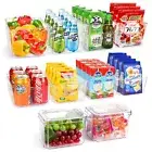 Set Of 10 Refrigerator Pantry Organizer Bins, Clear Plastic Food Storage Bins fo