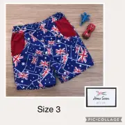 HANDMADE BOYS COOL AUSSIE FLAGS DESIGN SHORTS WITH POCKETS SIZE 3