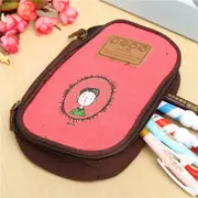 Pencil Bags Pen Case Storage Tool Stationery School Student Cosmetics Pouch 19809 KHAKI