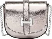 [FOSSIL] Women's Fall Leather Crossbody Saddle Bag with Chain Strap