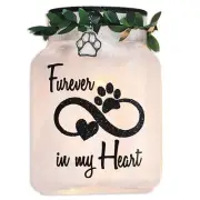 Stony Creek Furever in my Heart Sympathy Lighted Glass Jar Pet Memorial 4.5" NIB