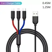 3 in 1 Multi Charger Charging Cable Cord For iPhone Type C Android Micro USB