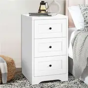 ALFORDSON Bedside Table Hamptons Storage Nightstand Side Cabinet White