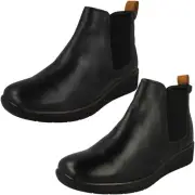 Ladies Padders Zip up Wedged Heel Leather Ankle Boots Wide Fitting ROWAN
